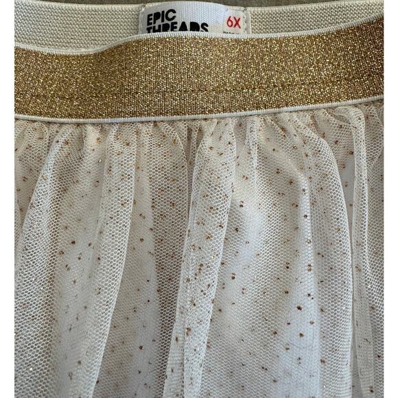 Epic Theads Girls Gold & Cream Tulle/Tutu Skirt Size 6X - Picture 3 of 3